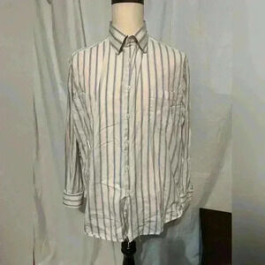 Perry Ellis Men’s 2XL Striped Button Down Long Sleeve Shirt